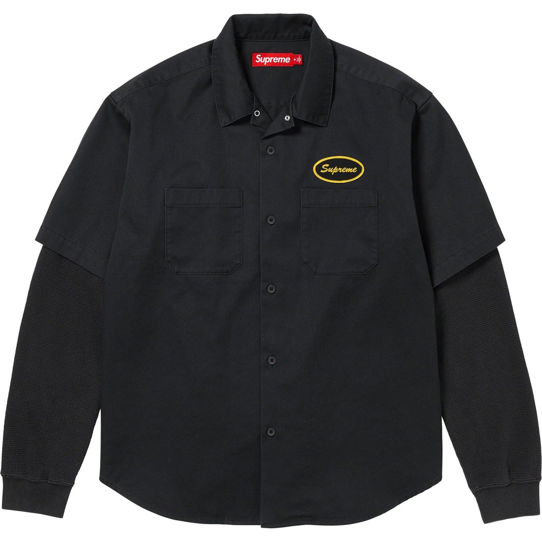 Details on Thermal Sleeve Work Shirt Black from fall winter
                                                    2023 (Price is $138)