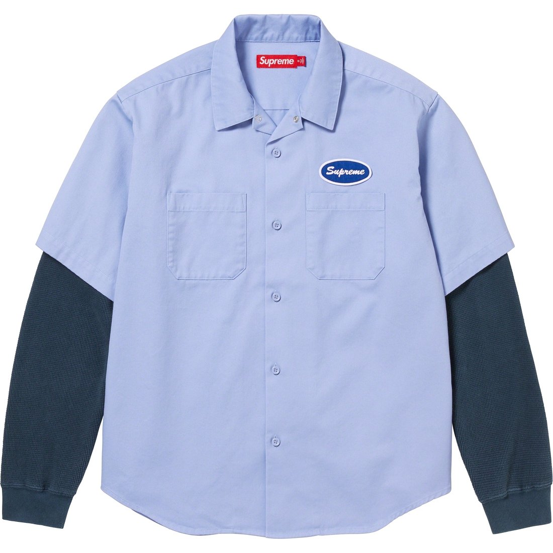 Details on Thermal Sleeve Work Shirt Light Blue from fall winter
                                                    2023 (Price is $138)