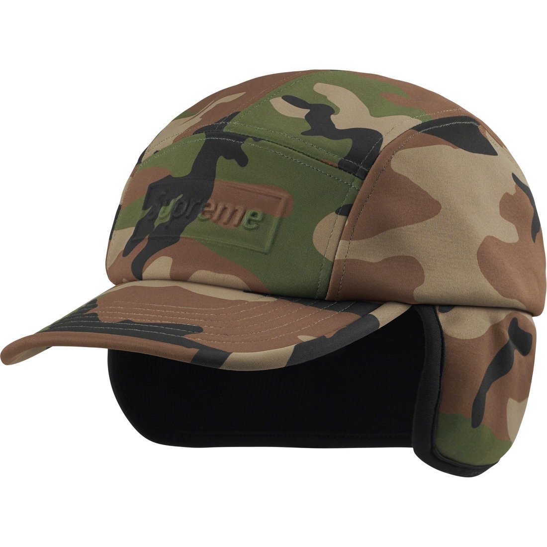 Details on WINDSTOPPER Earflap Camp Cap Woodland Camo from fall winter
                                                    2023 (Price is $60)