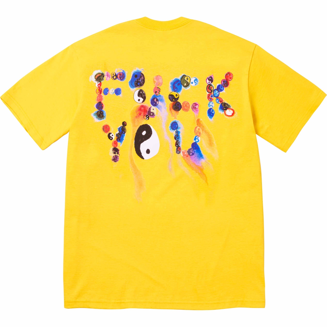 Details on Ying Yang Tee Yellow from fall winter
                                                    2023 (Price is $40)