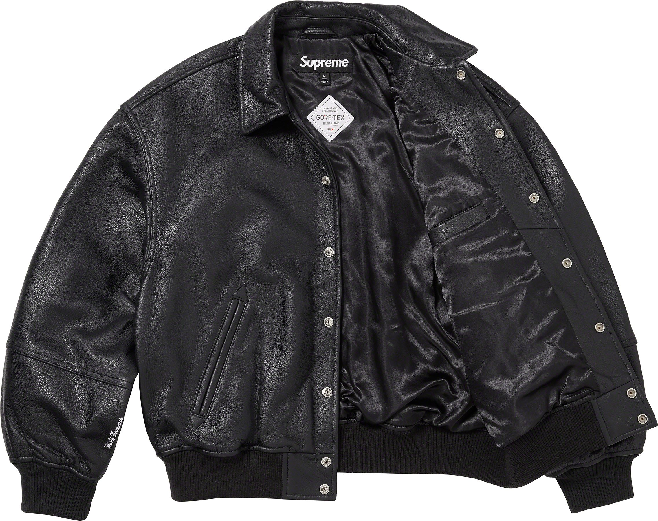 GORE-TEX Infinium WINDSTOPPER Leather Varsity Jacket - fall winter ...
