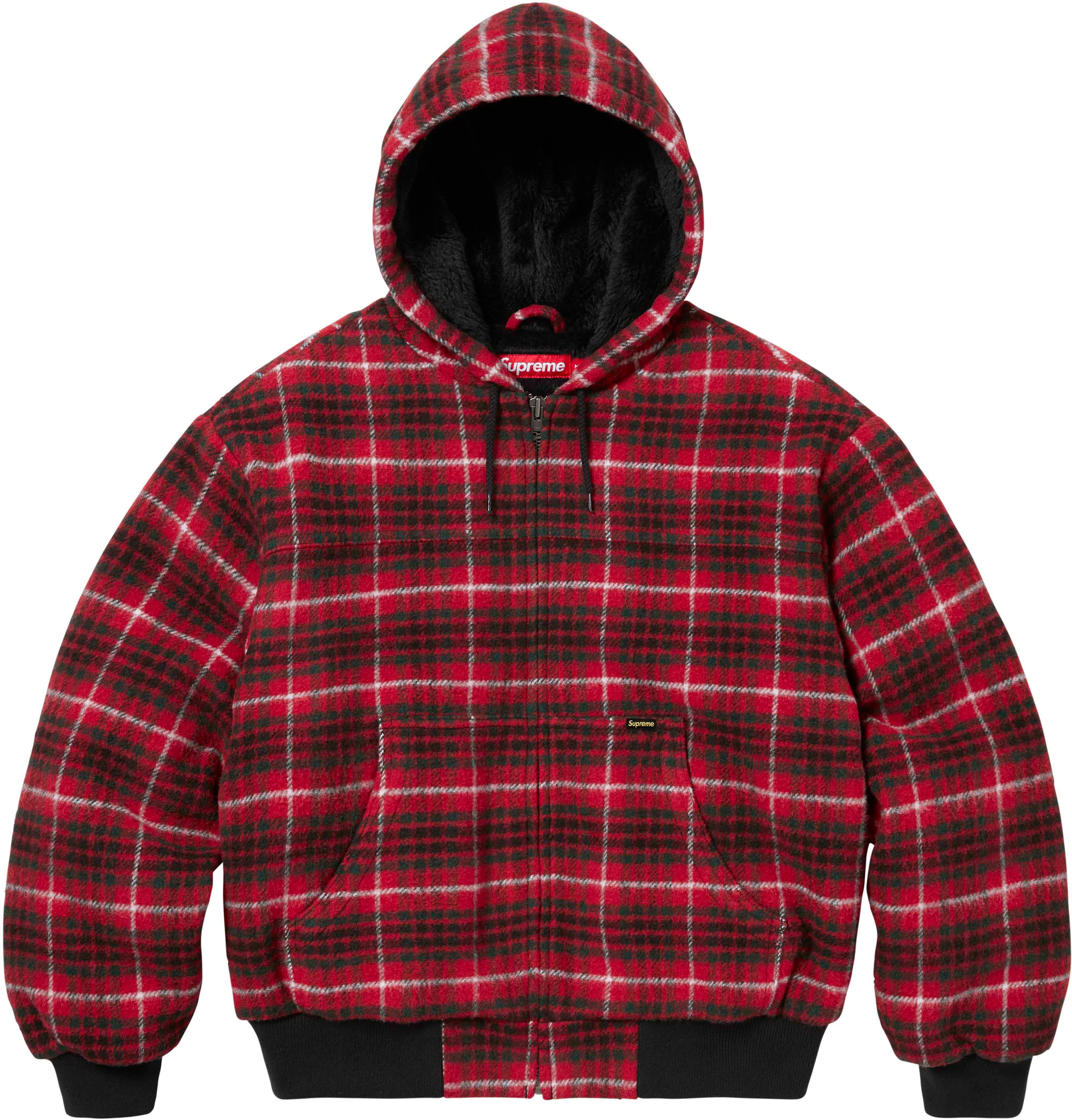 Supreme Plaid Wool Hooded Work Jacket L-