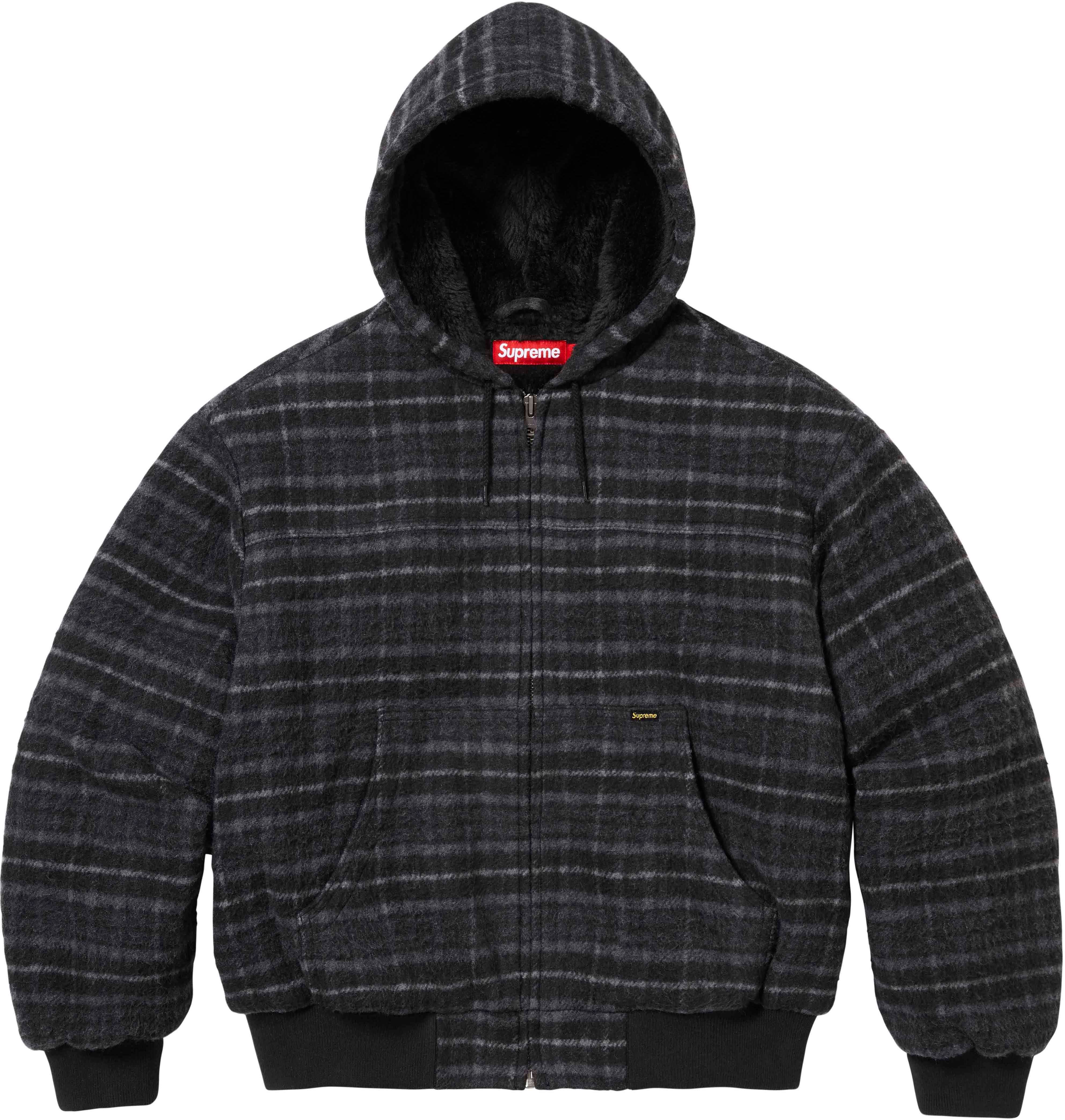 Supreme Plaid Wool Hooded Work Jacket  L