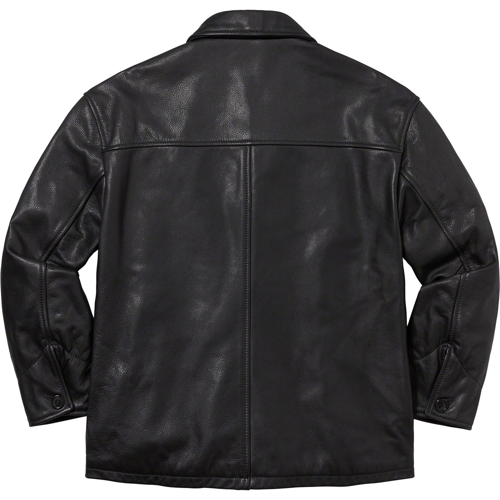 Details on Supreme Schott Leather Car Coat  from fall winter
                                                    2023 (Price is $898)