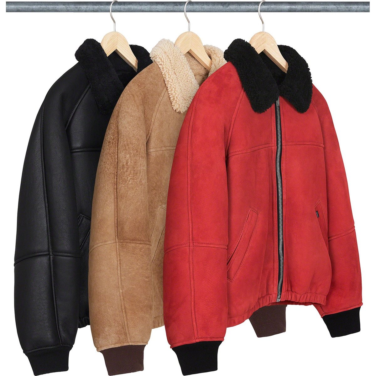 Details on Supreme Schott Shearling Bomber Jacket from fall winter
                                            2023 (Price is $1498)