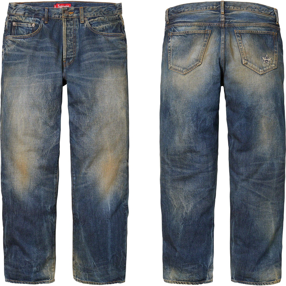 Details on Distressed Loose Fit Selvedge Jean  from fall winter
                                                    2023 (Price is $288)