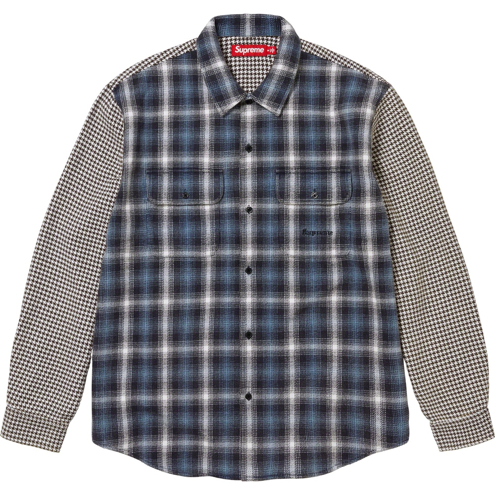 Details on Houndstooth Plaid Flannel Shirt  from fall winter
                                                    2023 (Price is $138)