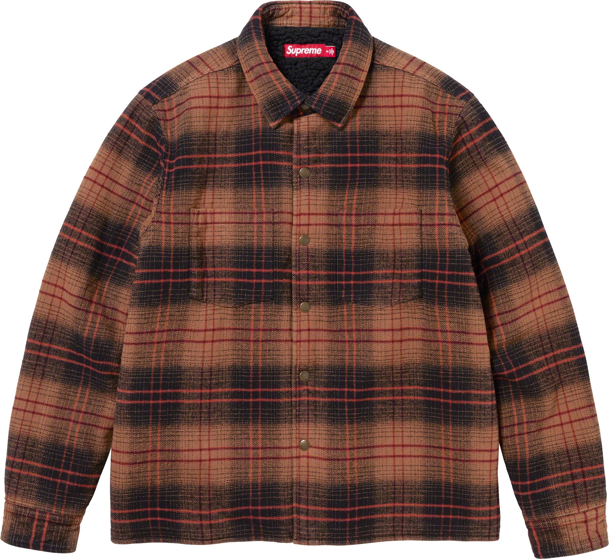 23AW supreme Lined Flannel Snap Shirt ボアボア