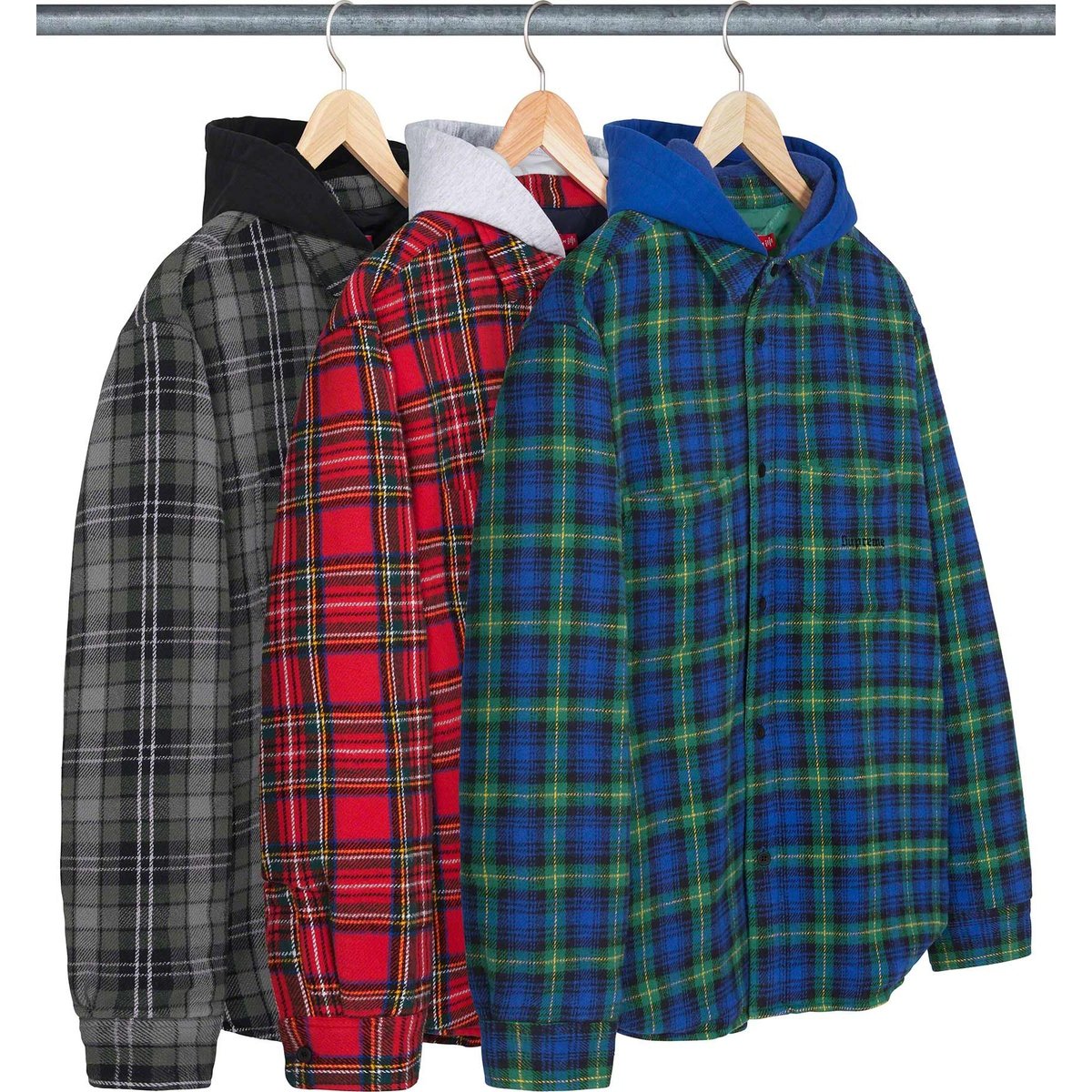 Details on Tartan Flannel Hooded Shirt from fall winter
                                            2023 (Price is $148)