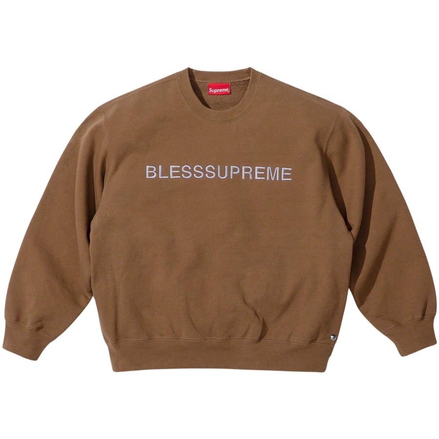 Details on Supreme BLESS Crewneck  from fall winter
                                                    2023 (Price is $158)