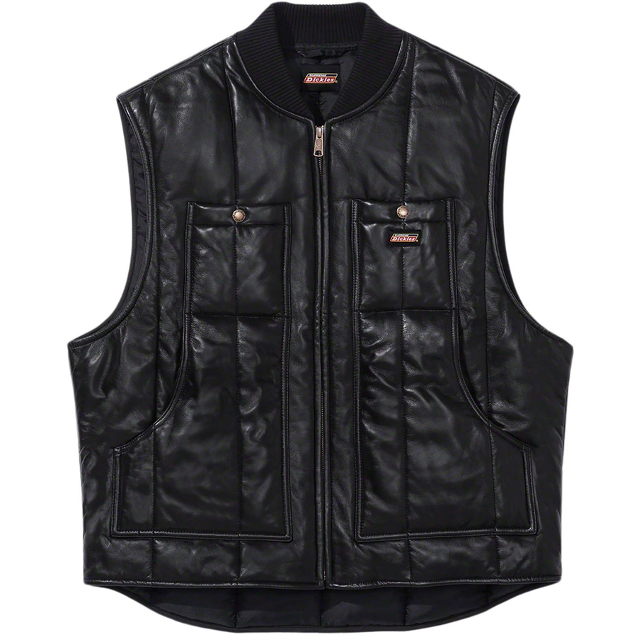 Details on Supreme Dickies Leather Work Vest  from fall winter
                                                    2023 (Price is $298)