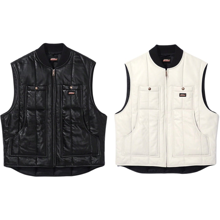 Supreme Supreme Dickies Leather Work Vest for fall winter 23 season
