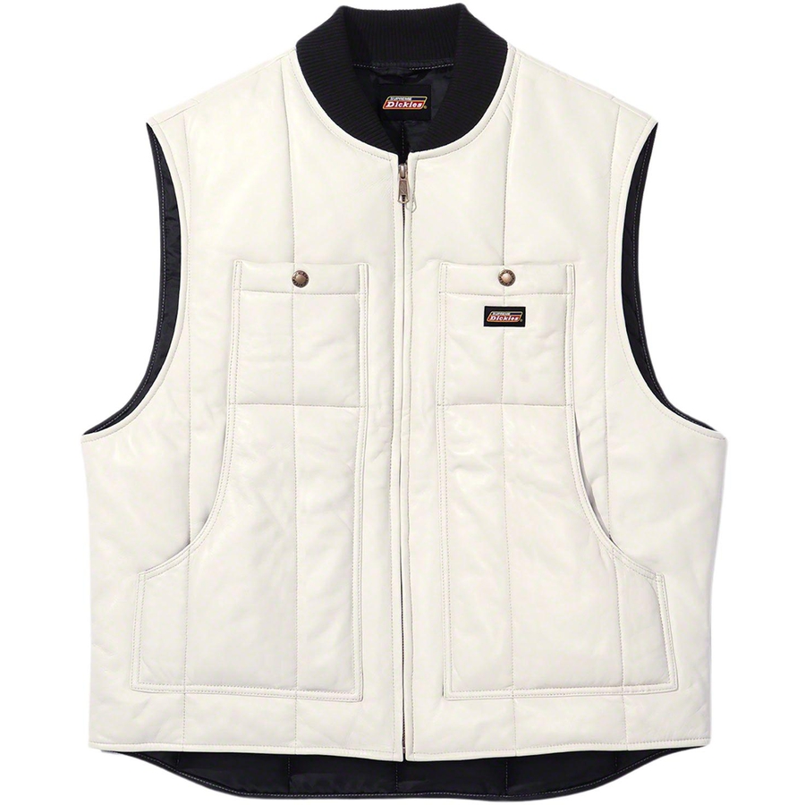 Details on Supreme Dickies Leather Work Vest  from fall winter
                                                    2023 (Price is $298)