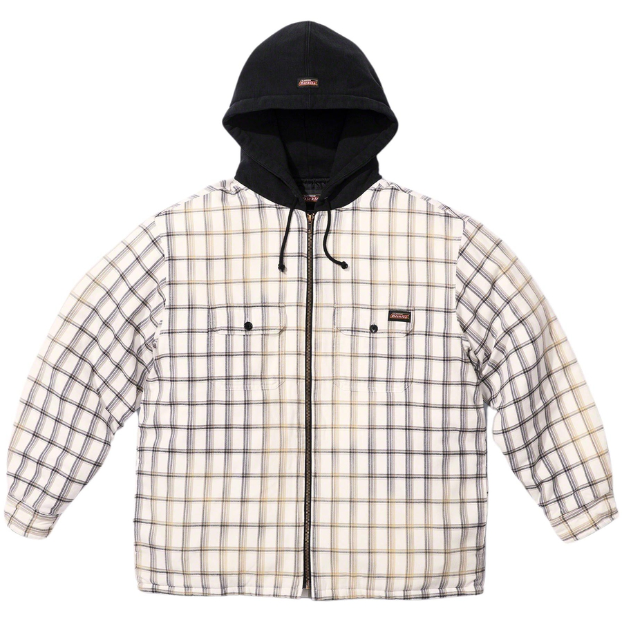 Details on Supreme Dickies Plaid Hooded Zip Up Shirt  from fall winter
                                                    2023 (Price is $148)