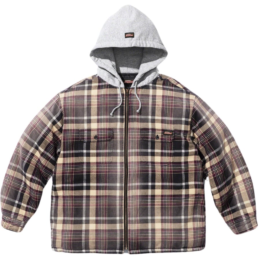 Details on Supreme Dickies Plaid Hooded Zip Up Shirt  from fall winter
                                                    2023 (Price is $148)