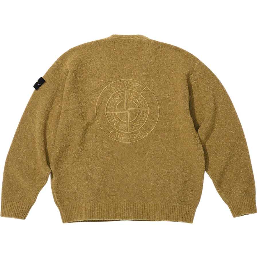 Details on Supreme Stone Island Bouclé Cardigan  from fall winter
                                                    2023 (Price is $498)