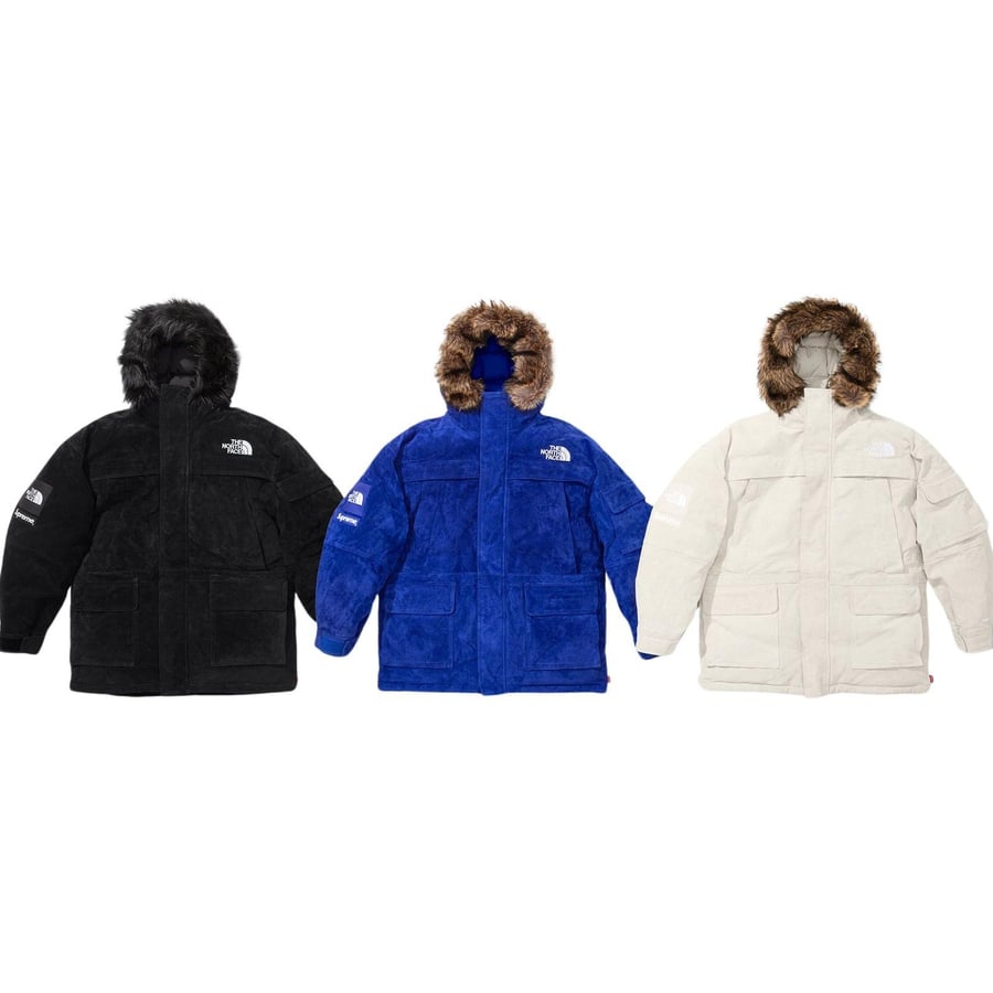 Details on Supreme The North Face Suede 600-Fill Down Parka from fall winter
                                            2023 (Price is $1298)