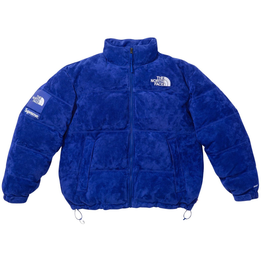 Details on Supreme The North Face Suede Nuptse Jacket  from fall winter
                                                    2023 (Price is $1098)