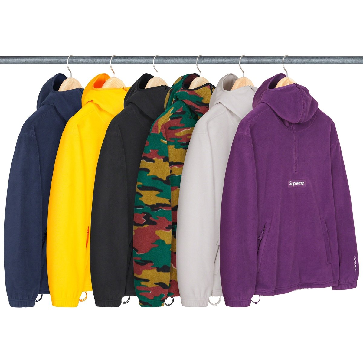 Details on Polartec Facemask Half Zip Hooded Sweatshirt from fall winter
                                            2023 (Price is $148)