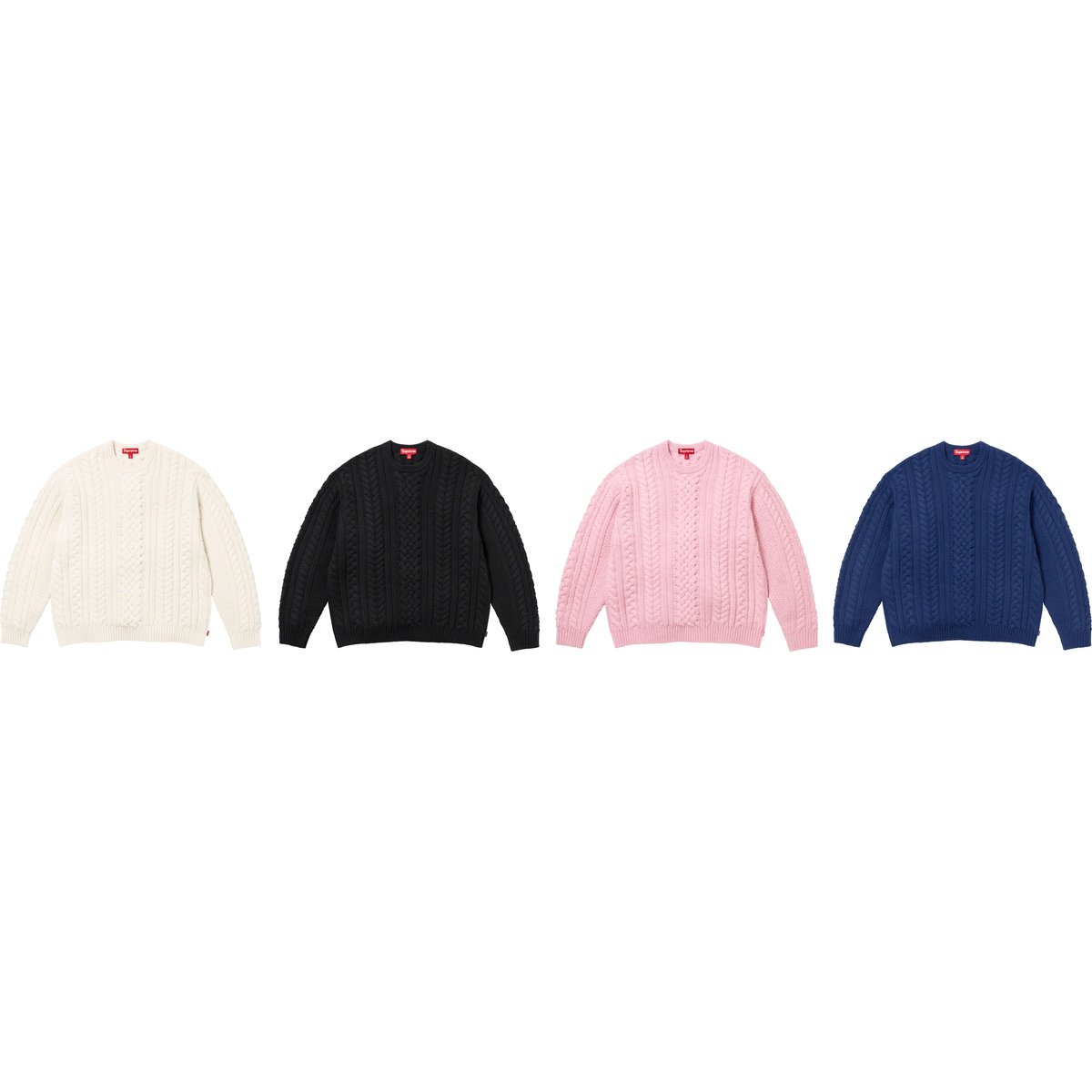 Supreme Appliqué Cable Knit Sweater releasing on Week 15 for fall winter 2023