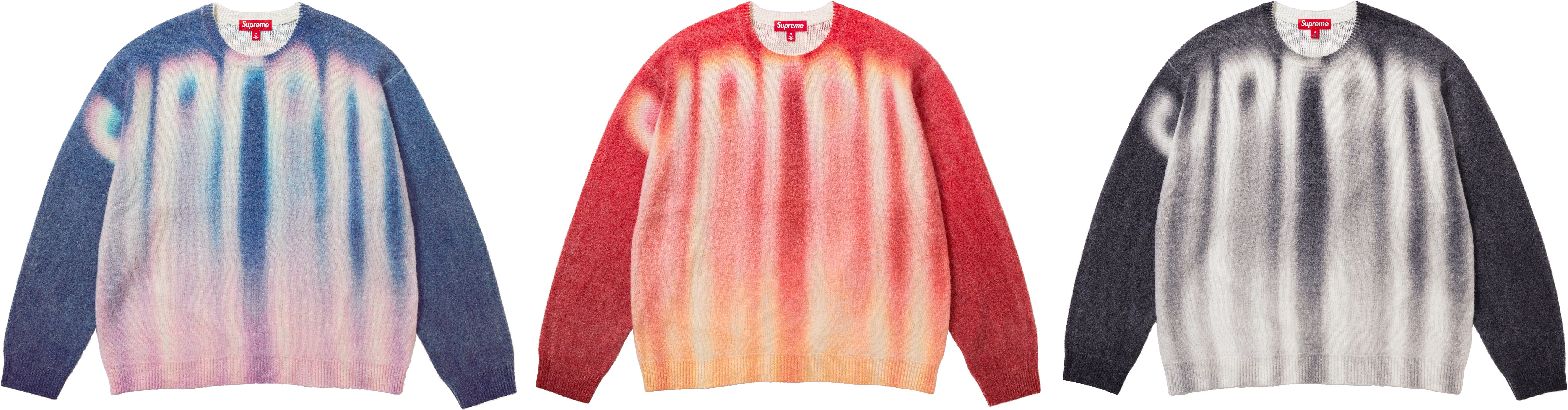 Supreme Blurred Logo Sweater red Lサイズ - ニット/セーター