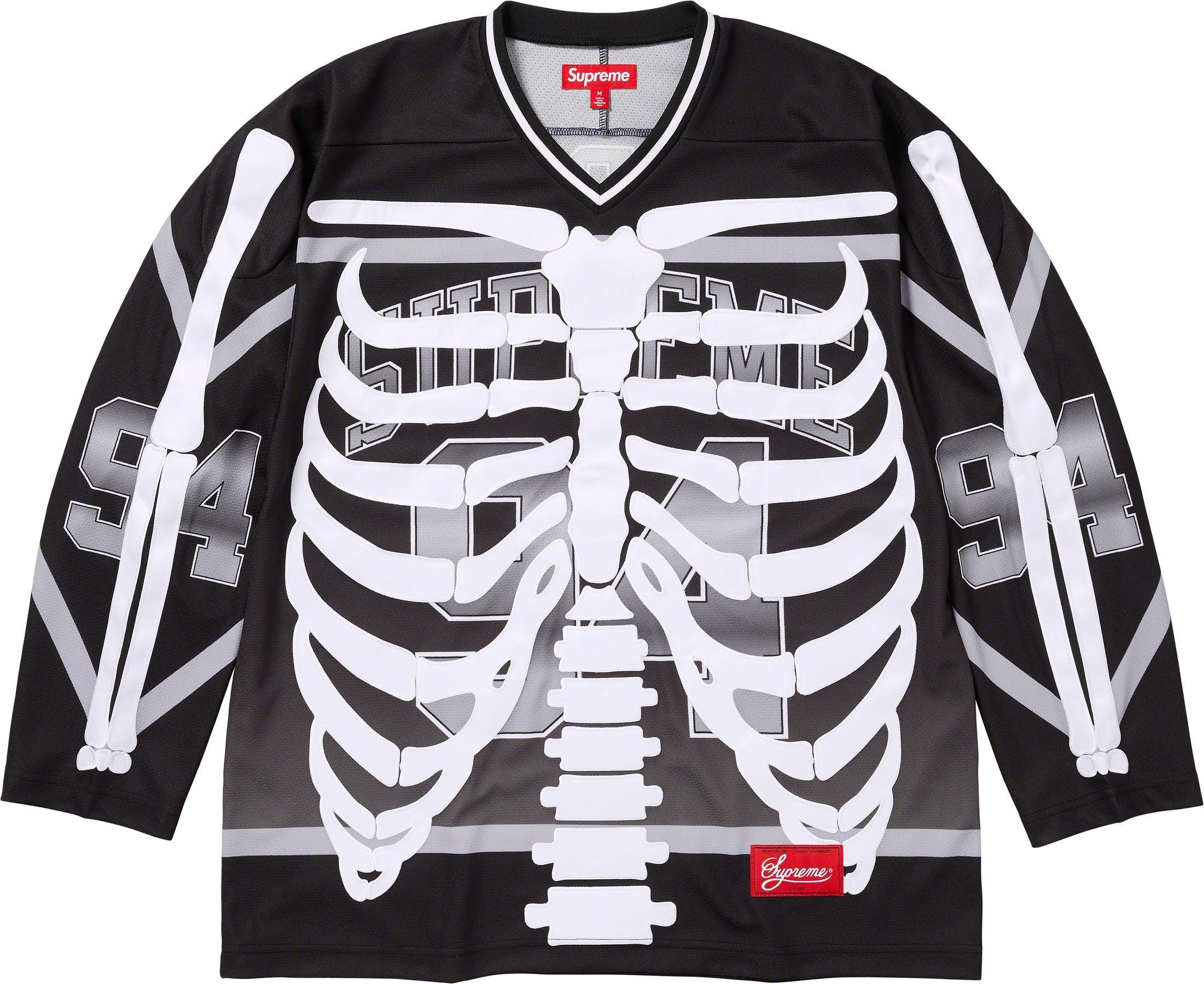 激安 中古 買取 XL SUPREME 23AW Bones Hockey Jersey 黒 Tシャツ