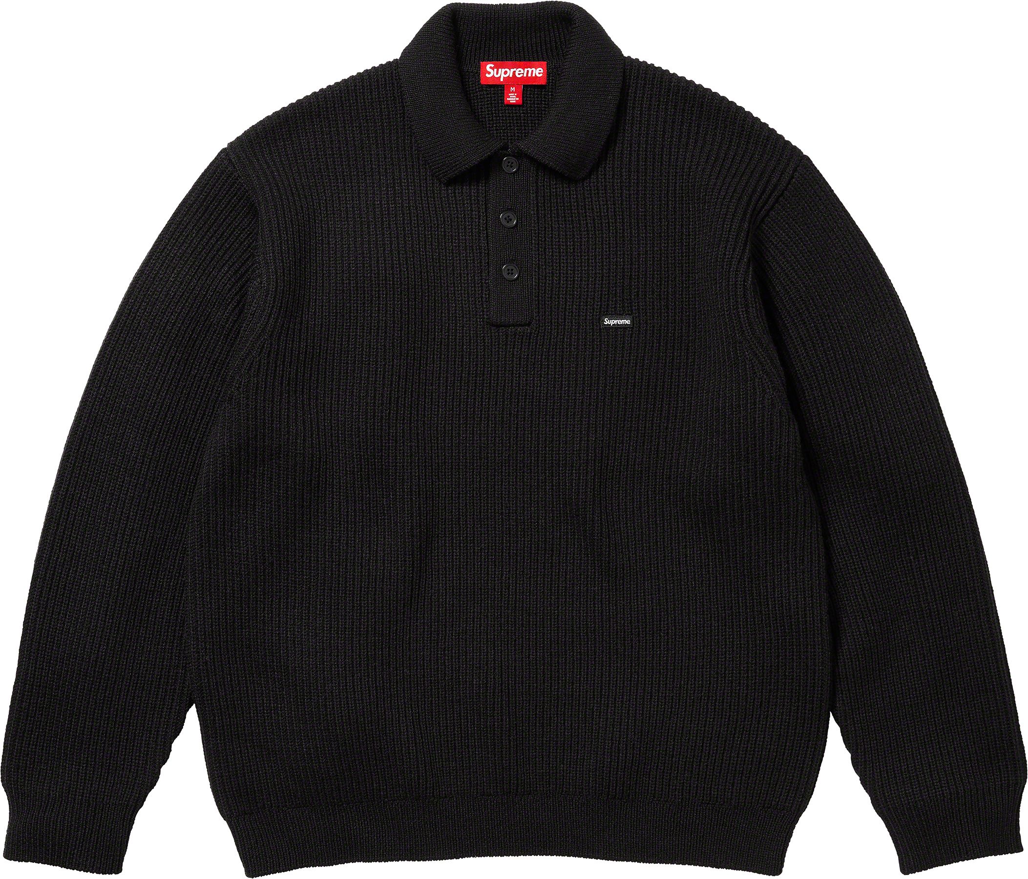 Supreme Small Box Polo Sweater Black M-