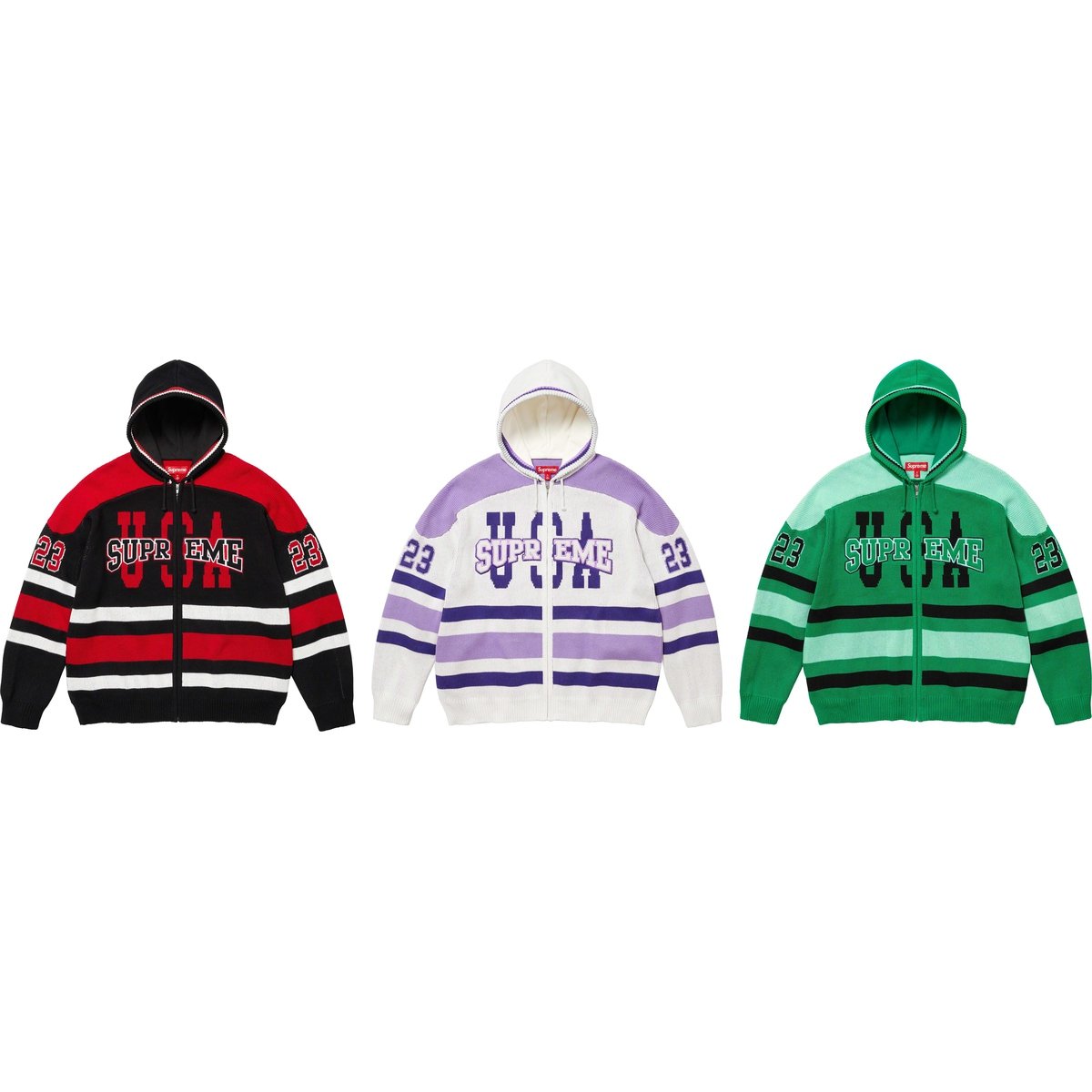 Supreme USA Zip Up Hooded Sweater for fall winter 23 season