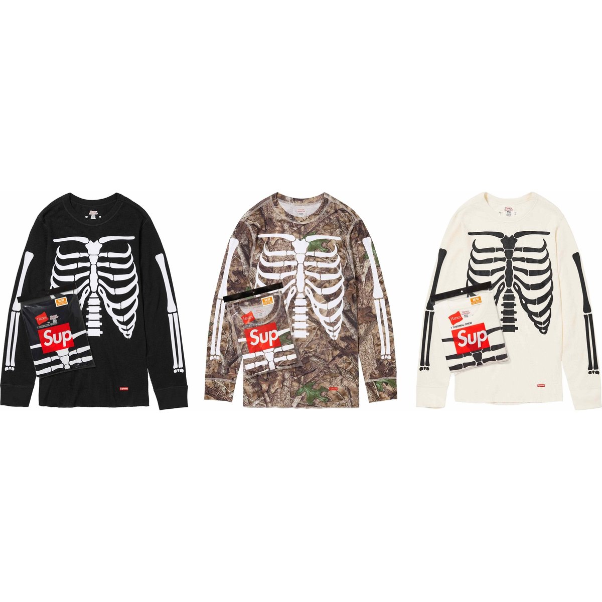 Details on Supreme Hanes Bones Thermal Crew (1 Pack) from fall winter
                                            2024