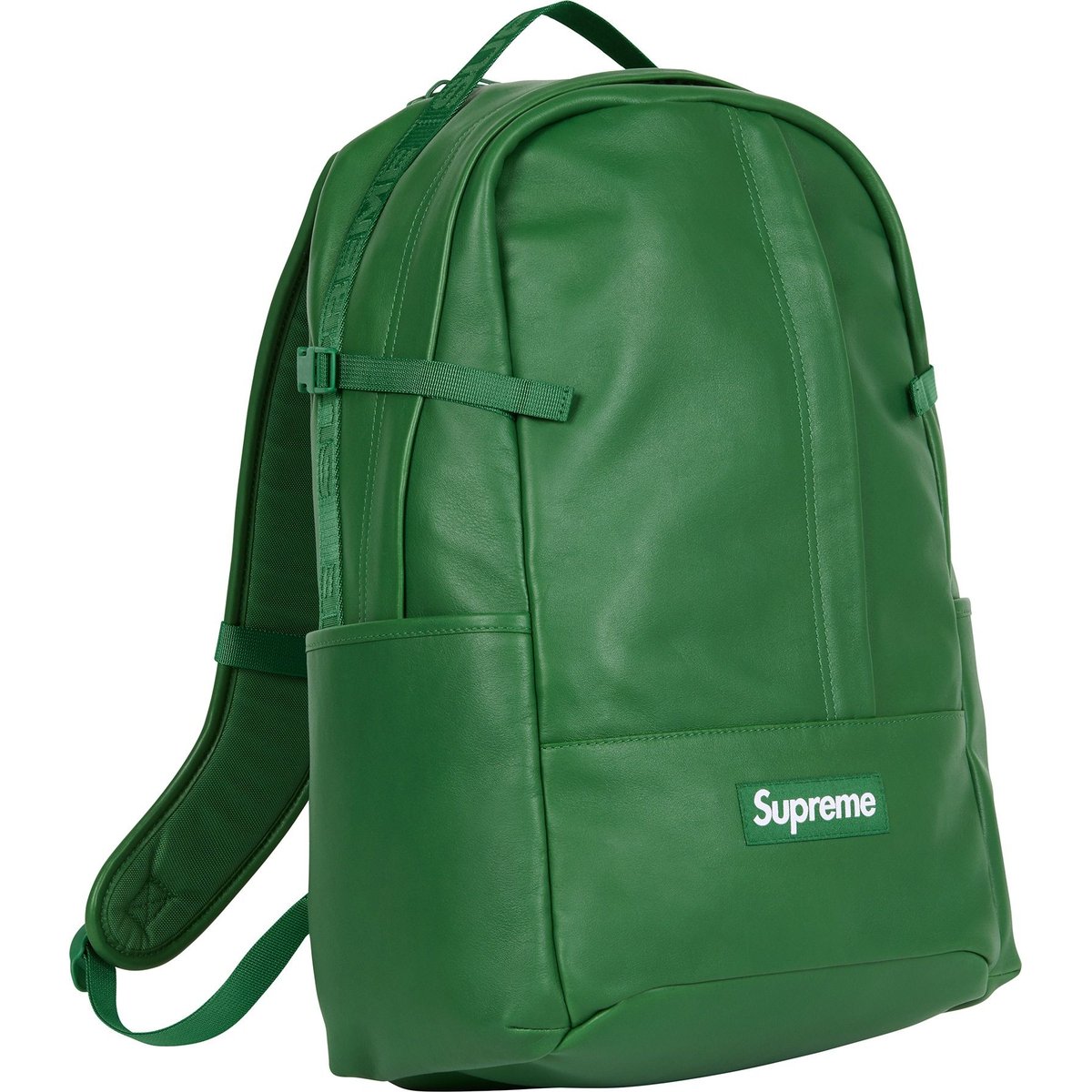 Details on Leather Backpack Green from fall winter
                                                    2024