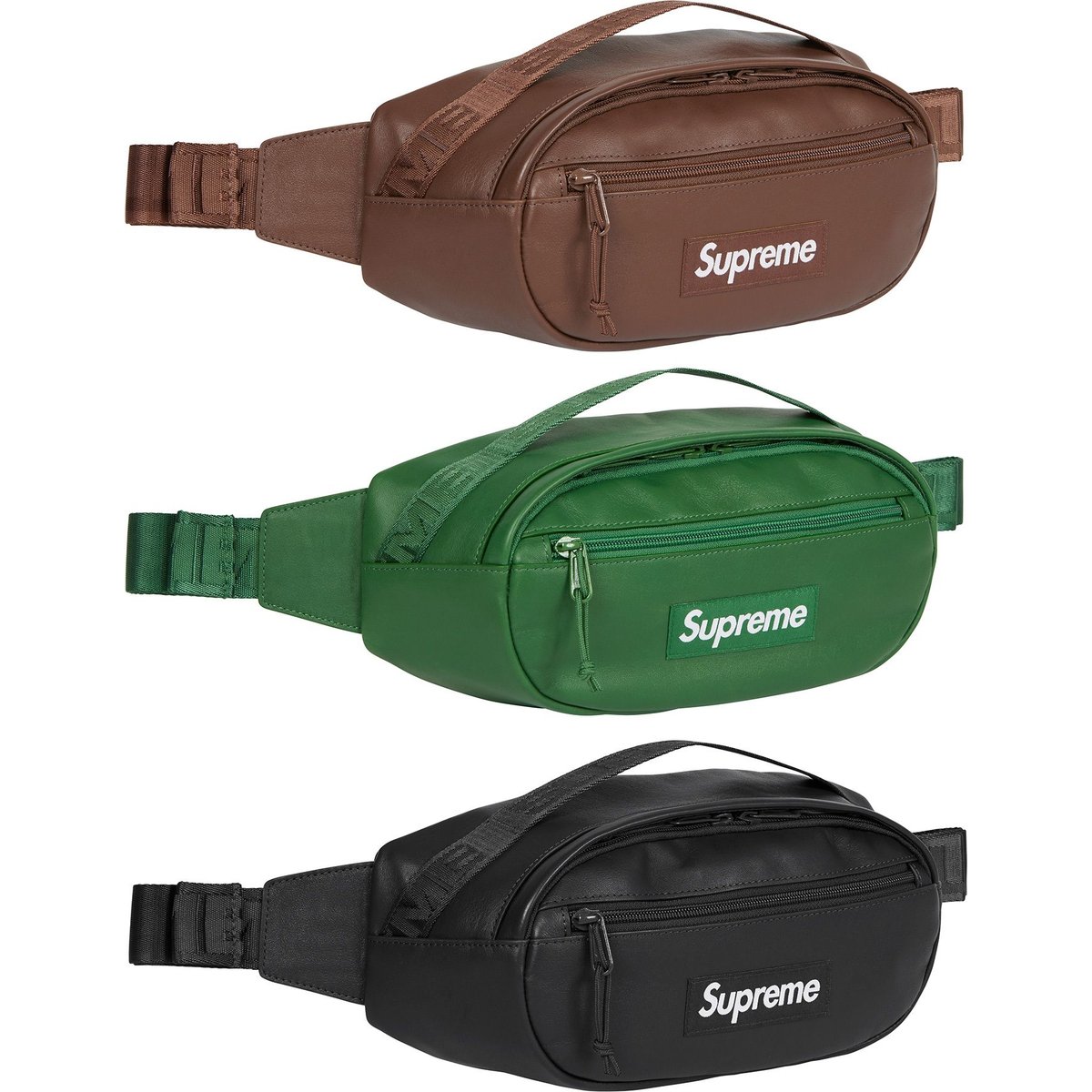 Supreme Leather Waist Bag for fall winter 24 season