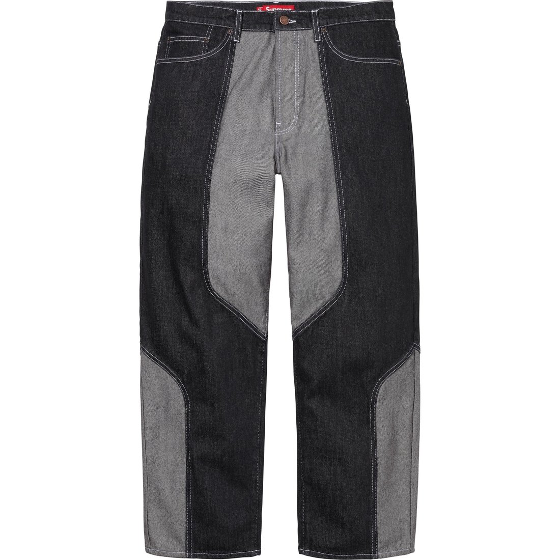 Details on 2-Tone Paneled Baggy Jean Black from fall winter
                                                    2024 (Price is $188)