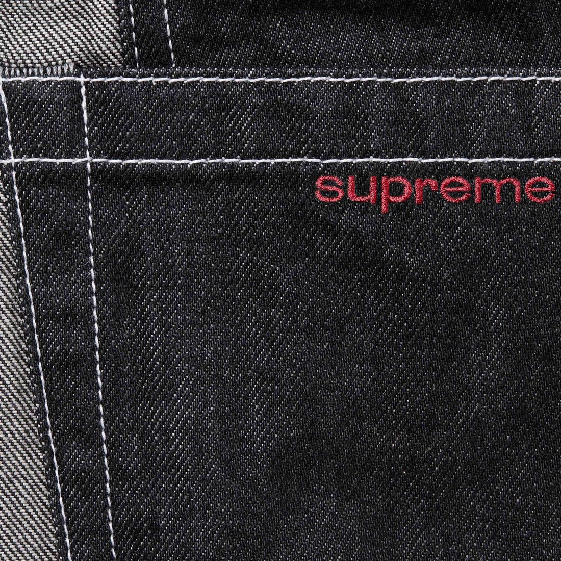 Details on 2-Tone Paneled Baggy Jean Black from fall winter
                                                    2024 (Price is $188)