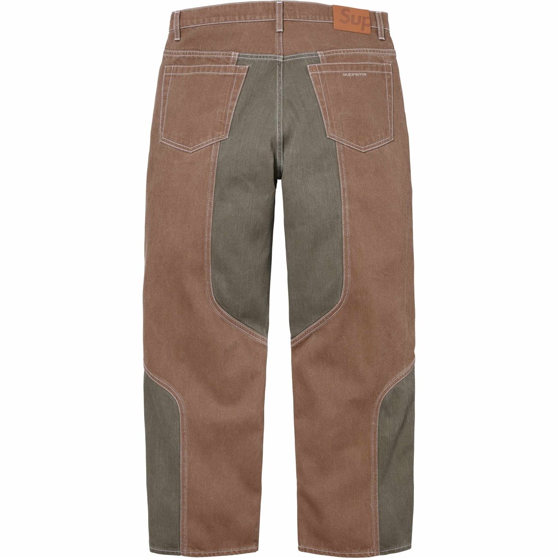 Details on 2-Tone Paneled Baggy Jean Brown from fall winter
                                                    2024 (Price is $188)