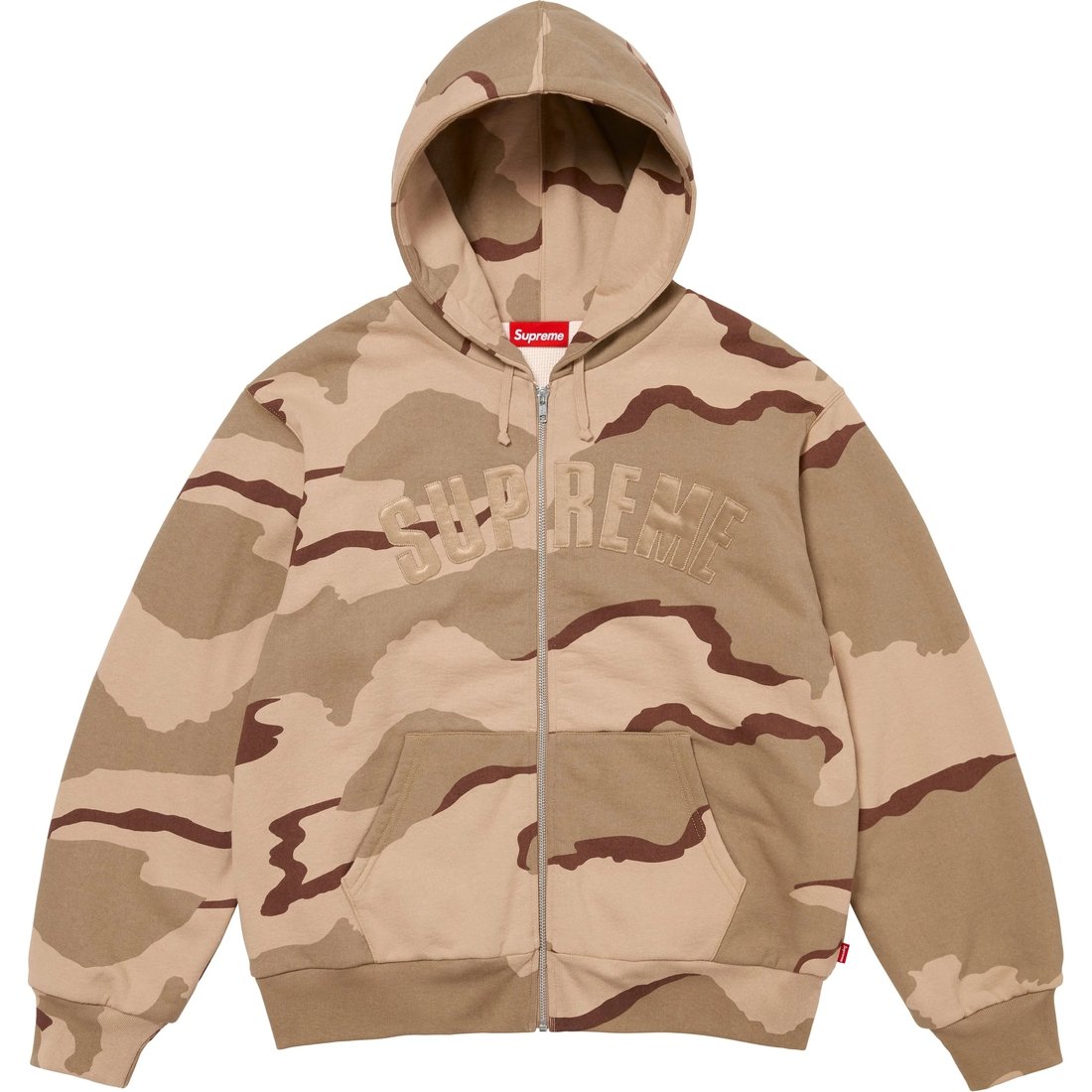 Details on Arc Thermal Lined Zip Up Hooded Sweatshirt Desert Camo from fall winter
                                                    2024 (Price is $198)