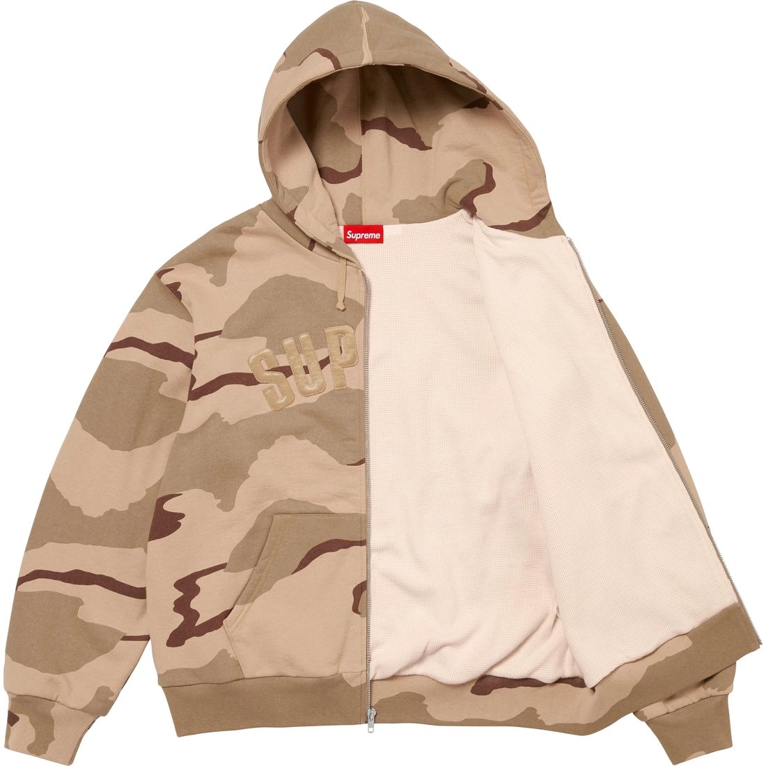 Details on Arc Thermal Lined Zip Up Hooded Sweatshirt Desert Camo from fall winter
                                                    2024 (Price is $198)