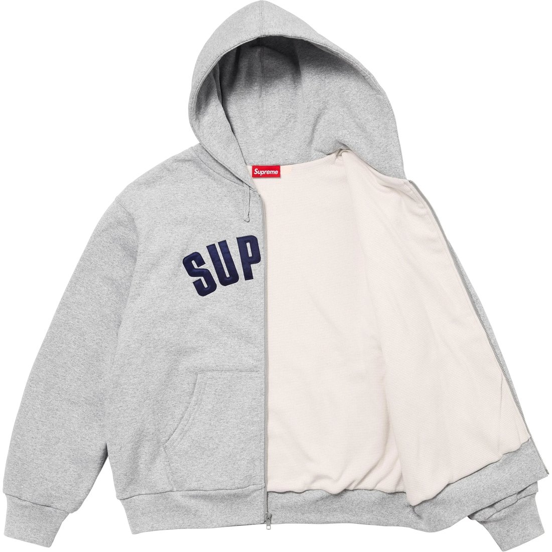 Details on Arc Thermal Lined Zip Up Hooded Sweatshirt Heather Grey from fall winter
                                                    2024 (Price is $198)