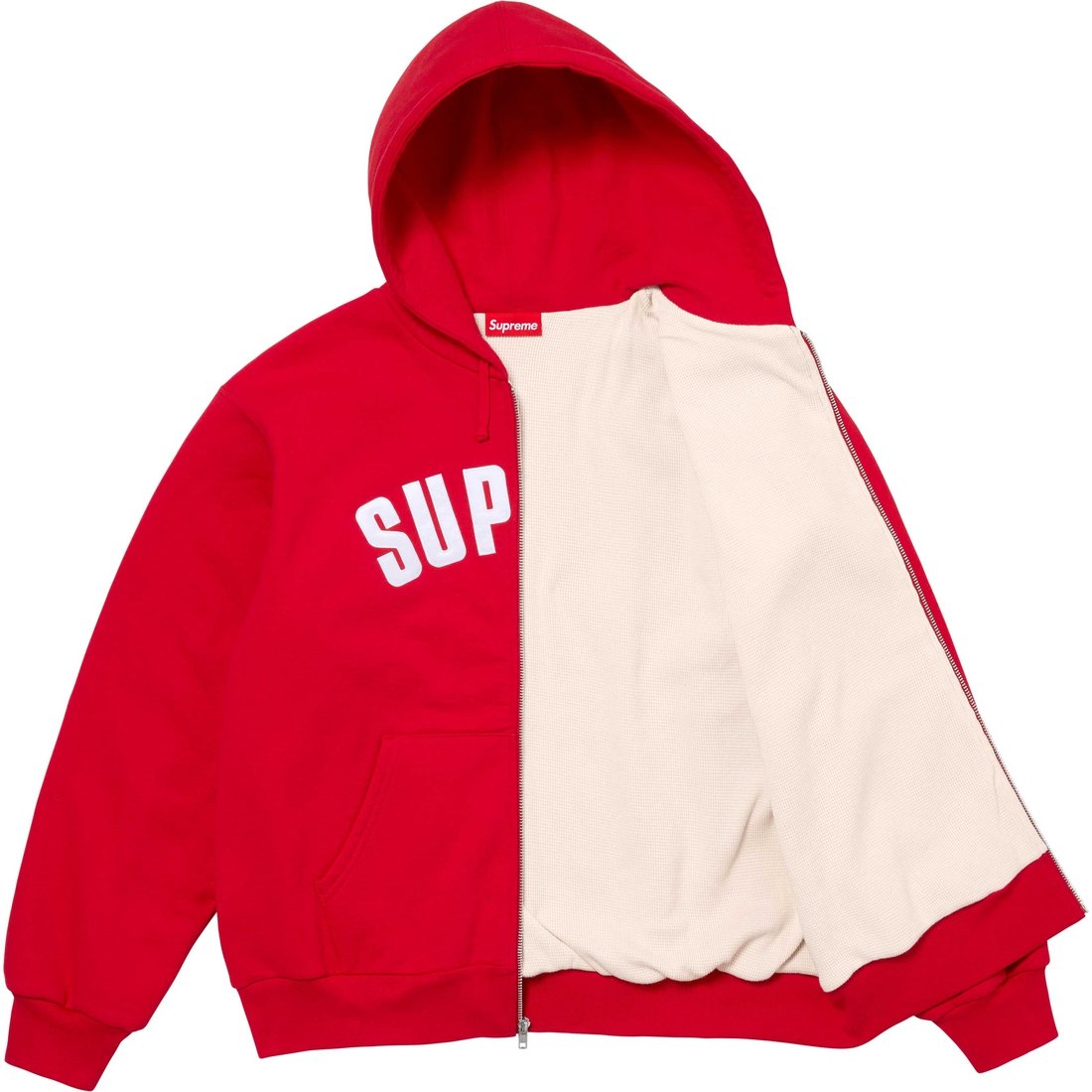 Details on Arc Thermal Lined Zip Up Hooded Sweatshirt Red from fall winter
                                                    2024 (Price is $198)