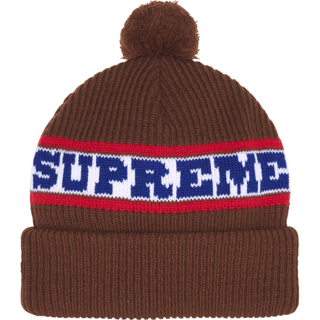 Details on Big Stripe Beanie Brown from fall winter
                                                    2024 (Price is $40)