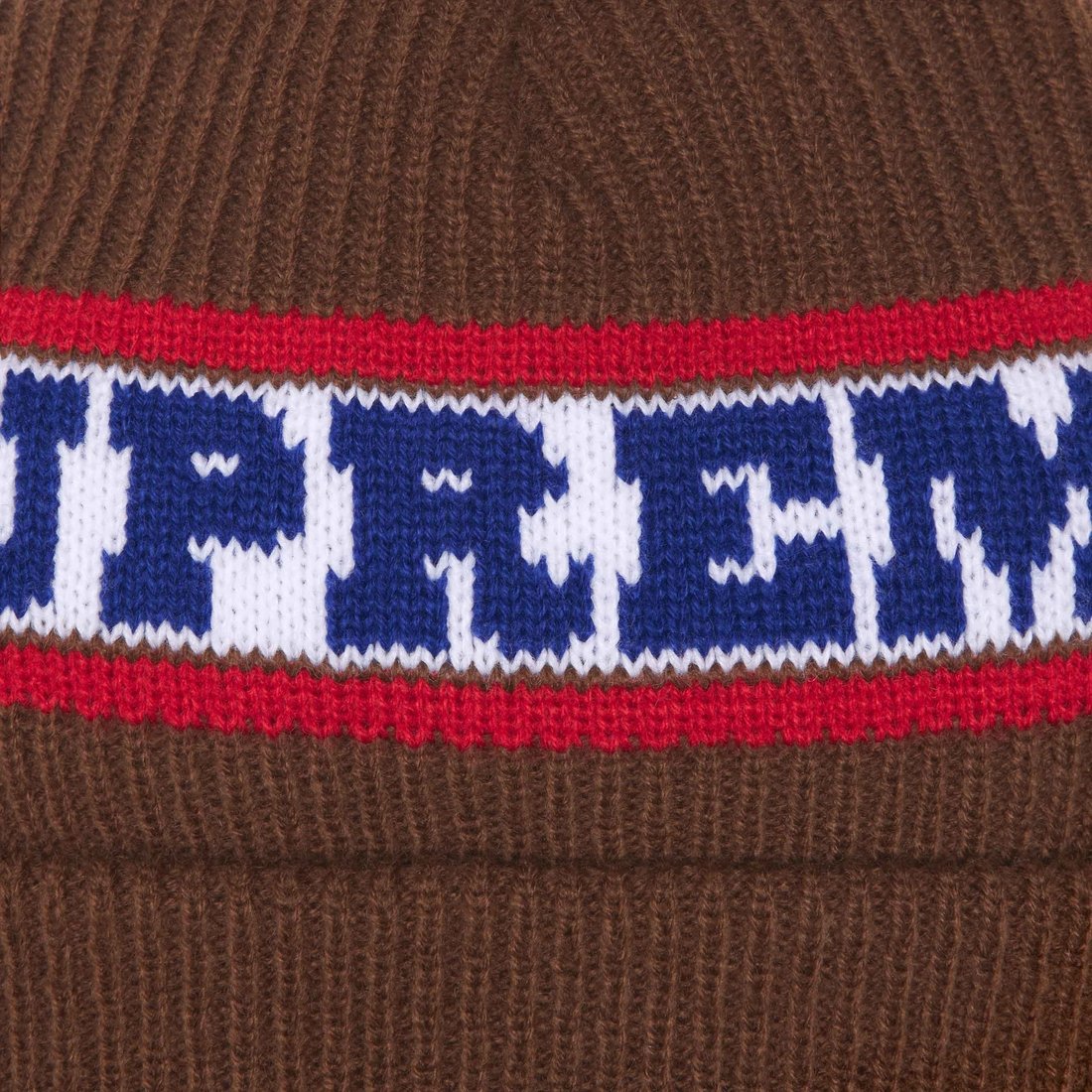 Details on Big Stripe Beanie Brown from fall winter
                                                    2024 (Price is $40)