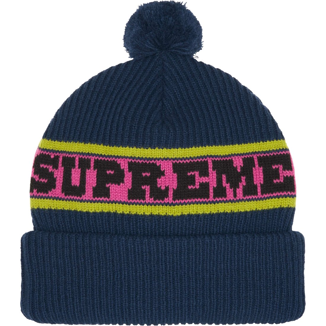 Details on Big Stripe Beanie Navy from fall winter
                                                    2024 (Price is $40)