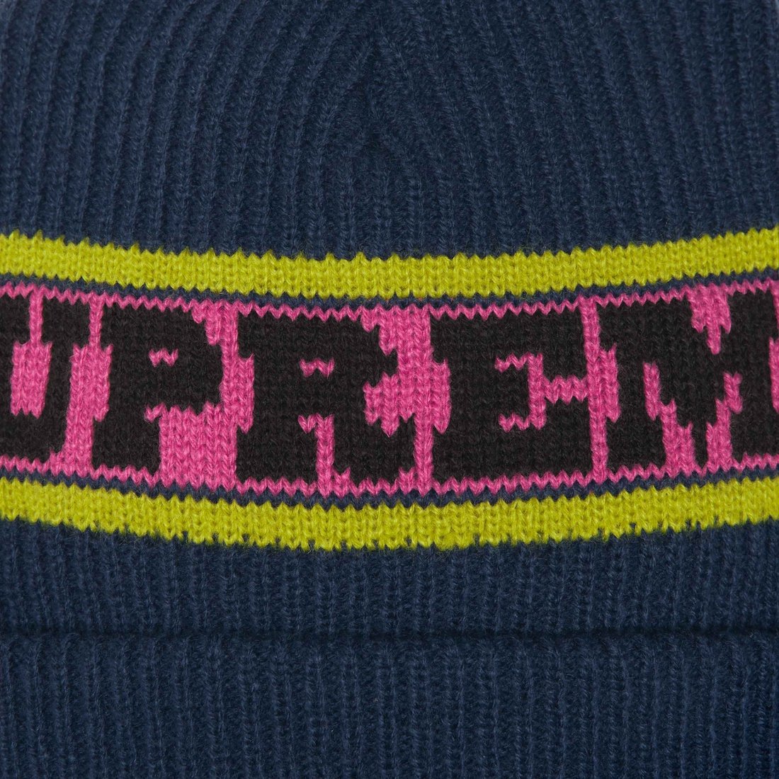 Details on Big Stripe Beanie Navy from fall winter
                                                    2024 (Price is $40)