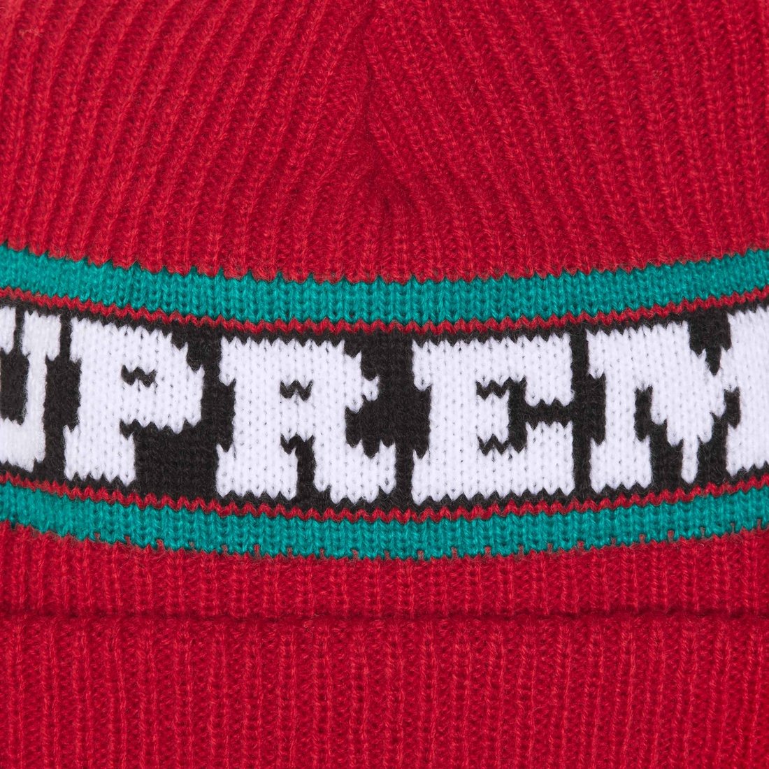 Details on Big Stripe Beanie Red from fall winter
                                                    2024 (Price is $40)