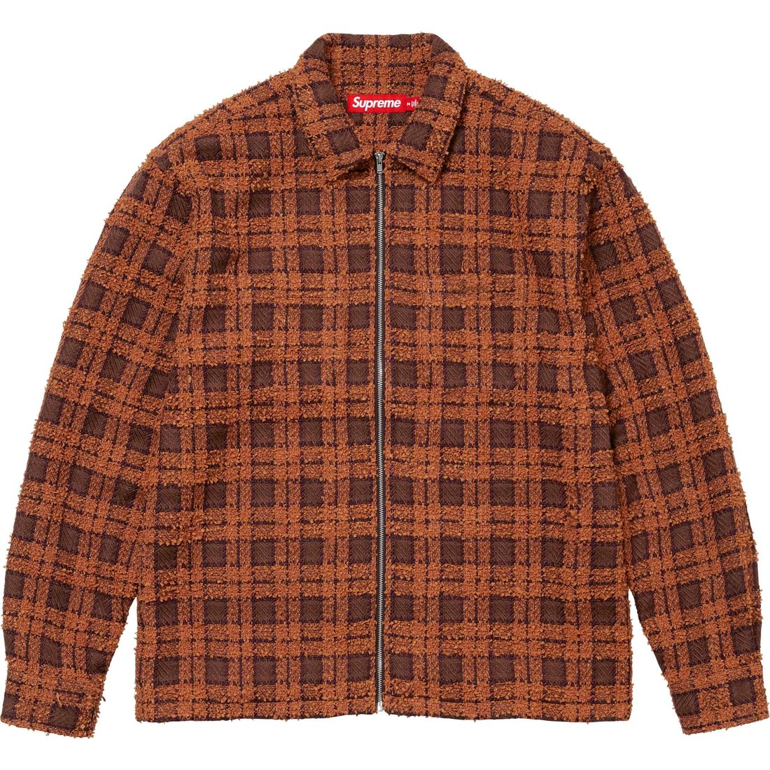 Details on Bouclé Zip Up Shirt Rust from fall winter
                                                    2024 (Price is $168)