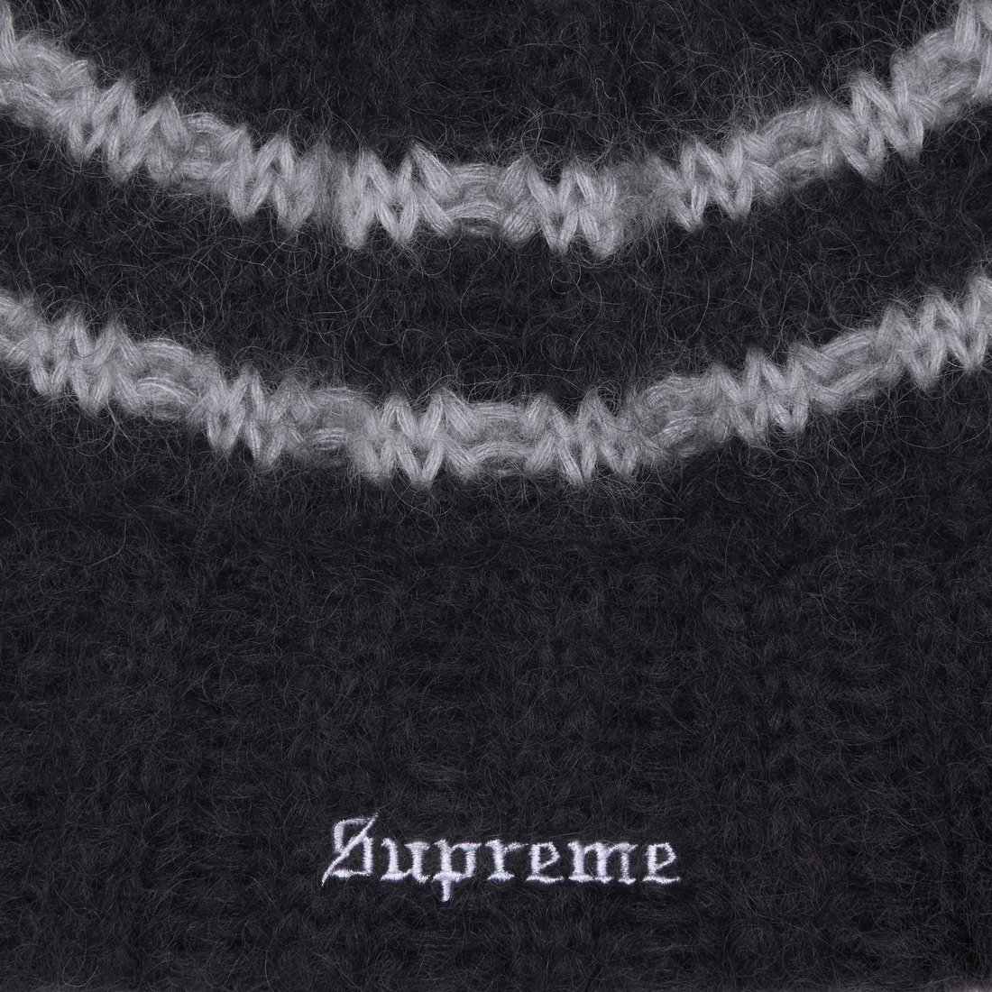 Details on Brushed Stripe Beanie Black from fall winter
                                                    2024 (Price is $44)