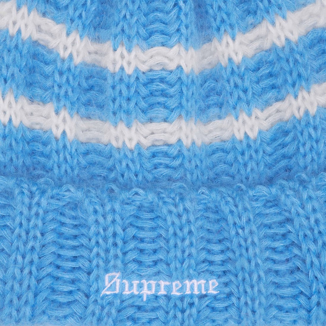 Details on Brushed Stripe Beanie Light Blue from fall winter
                                                    2024 (Price is $44)