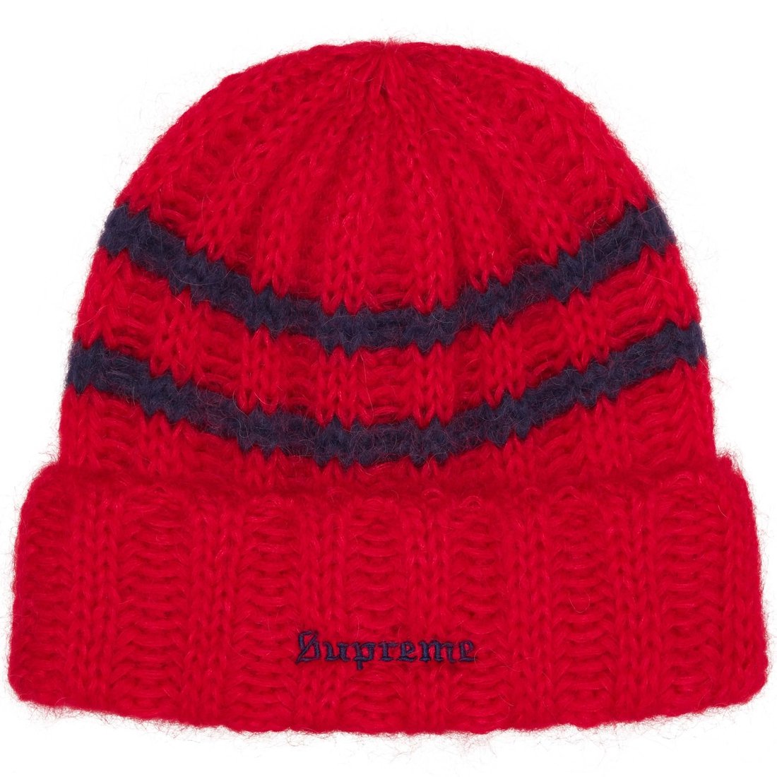 Details on Brushed Stripe Beanie Red from fall winter
                                                    2024 (Price is $44)