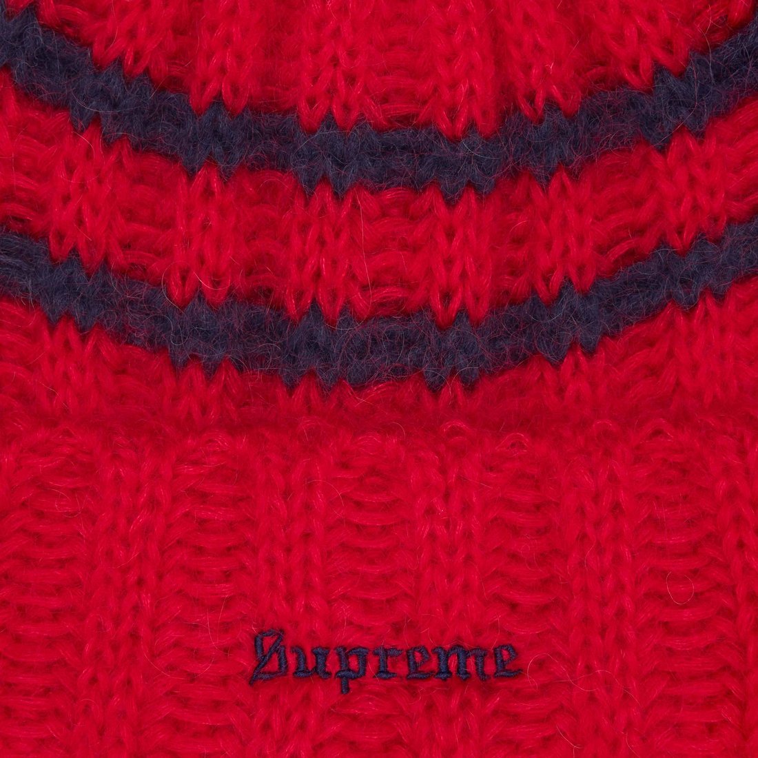 Details on Brushed Stripe Beanie Red from fall winter
                                                    2024 (Price is $44)