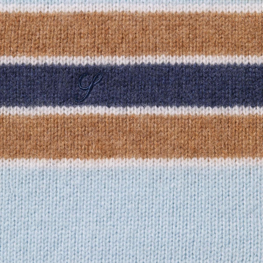 Details on Cashmere Sweater Blue Stripe from fall winter
                                                    2024 (Price is $268)