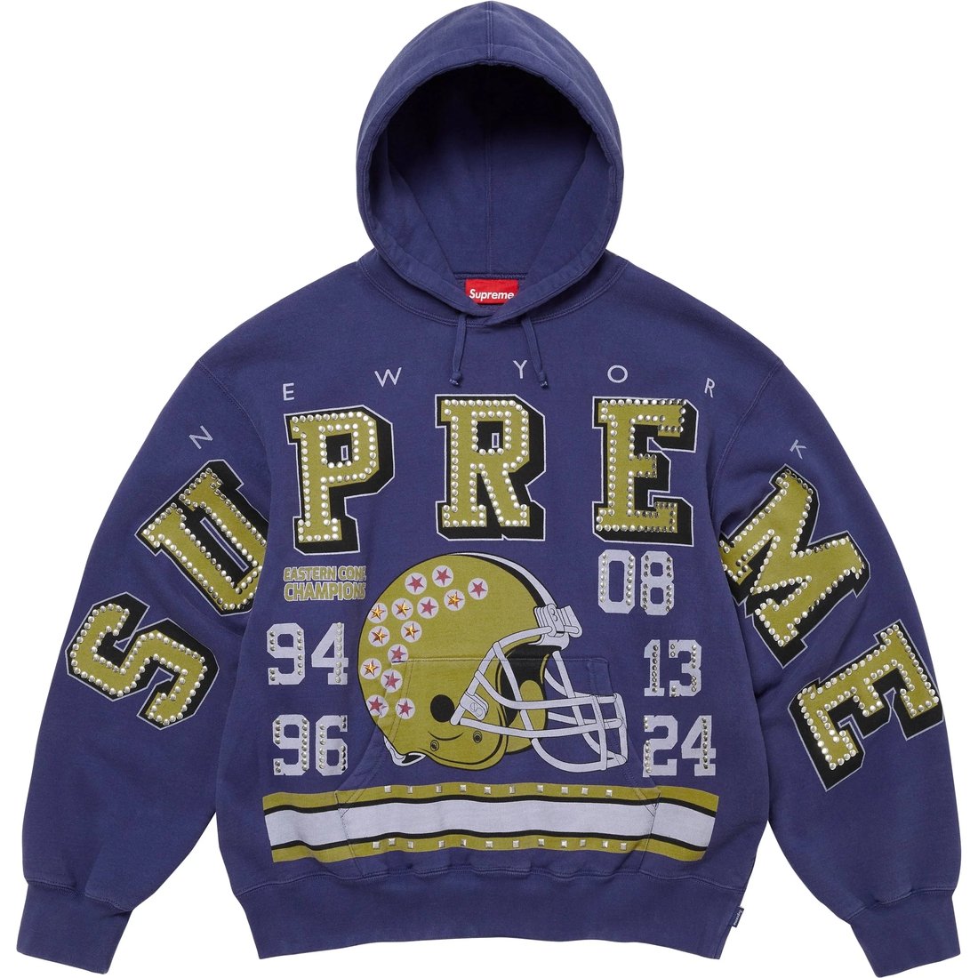 Details on Champions Studded Hooded Sweatshirt Dark Royal from fall winter
                                                    2024 (Price is $188)